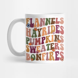 Flannels Hayrides Pumpkins Vintage Sweaters Bonfires Mug